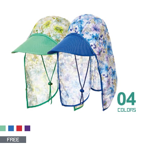 E-1023   꽃무늬 햇빞가리개 모자