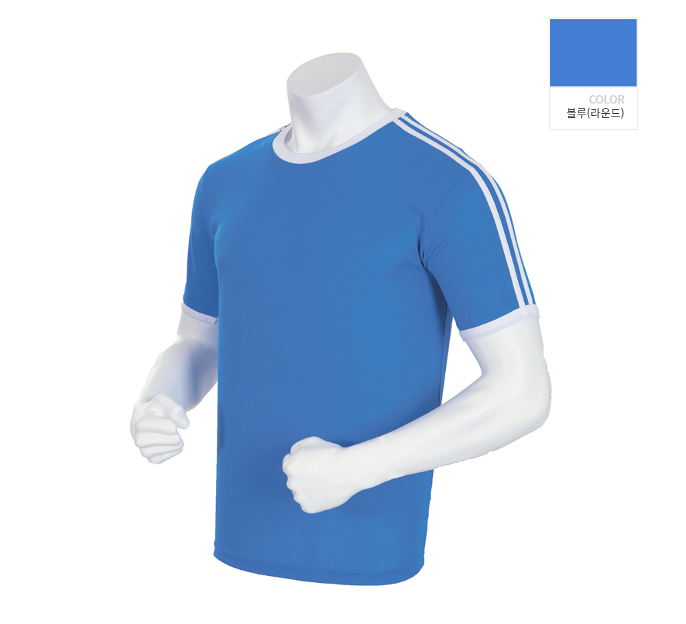 반팔 티셔츠 블루 색상 이미지-S1L20